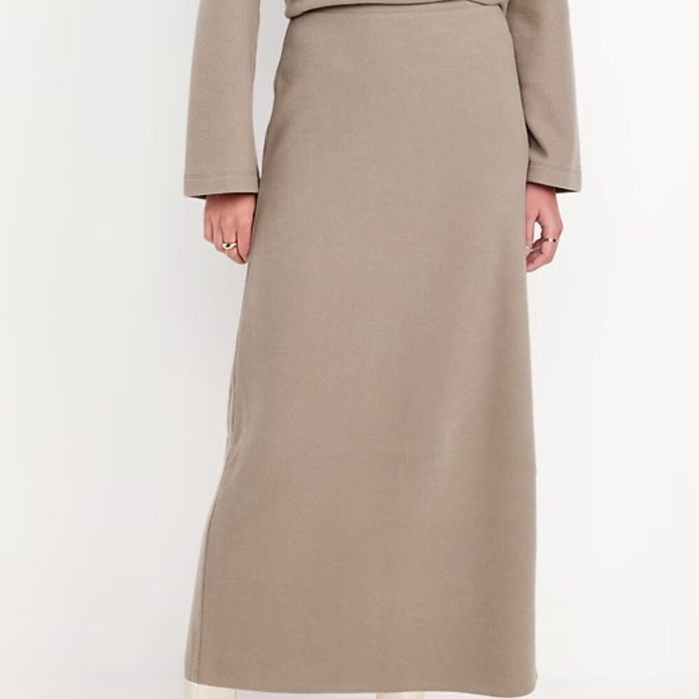 Old Navy Chocolate Malted Cozy Maxi Column Skirt/NWT/L